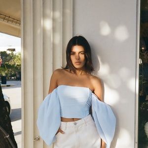 Organza off shoulder top